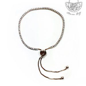 Rose Gold Color Slider Bracelet With Crystals